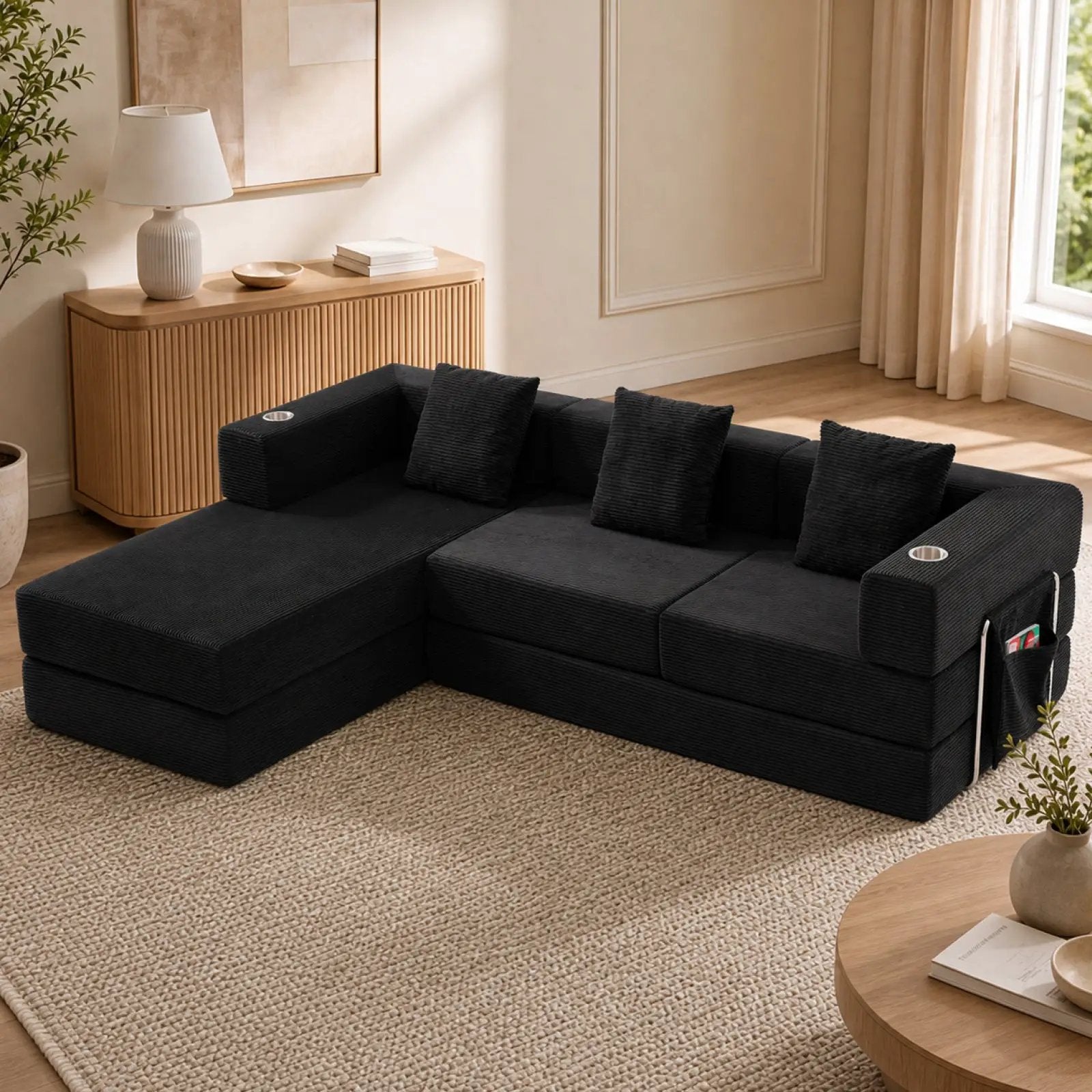 108" Modular Sectional Sofa with L-Shape Chaise by HouseOfZazla