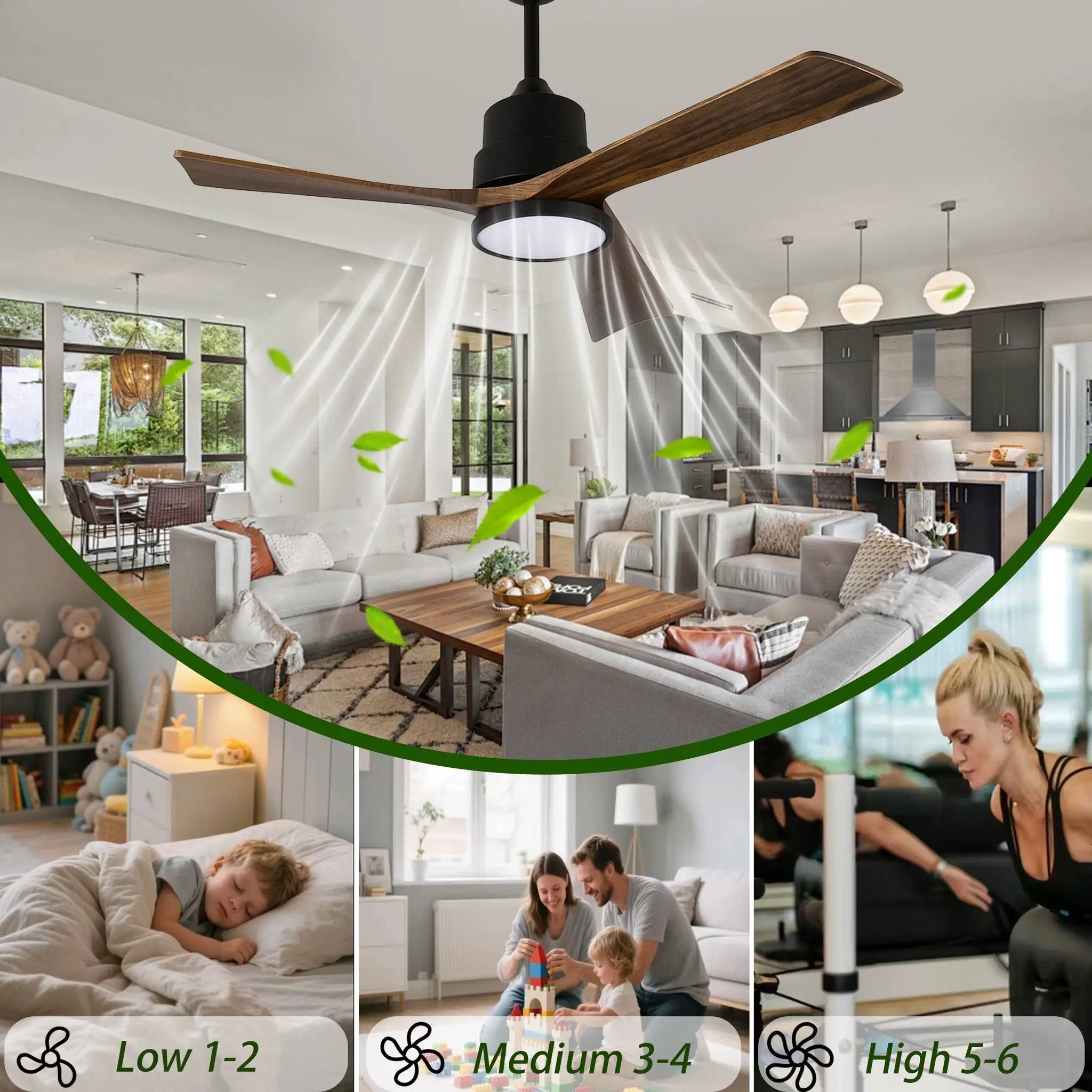 42-Inch Ceiling Fan with Light for Bedroom by HouseOfZazla