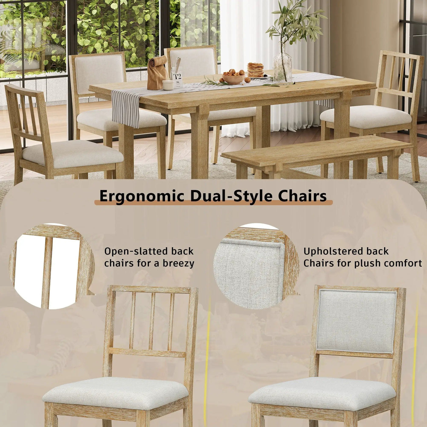 6 Piece Kitchen & Dining Room Furniture by Unique Piece Furniture