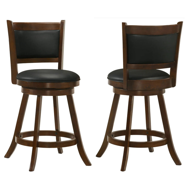 Broxton Upholstered Swivel Counter Chair Chestnut (Set of 2) by Unique Piece Furniture