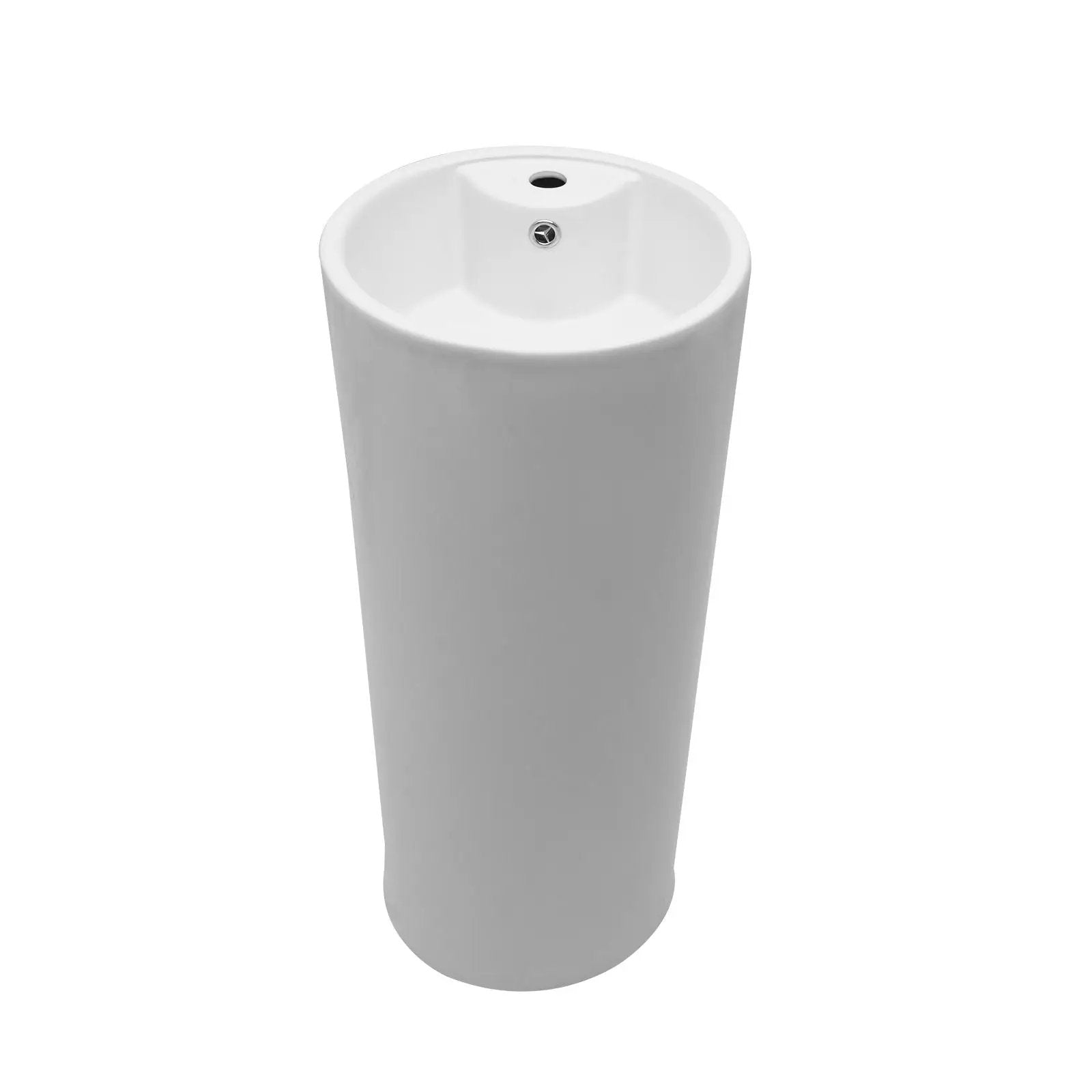 15" Pedestal Sink With Space Saving Design, Smooth Non Porous Surface For Powder Rooms - White by HouseOfZazla