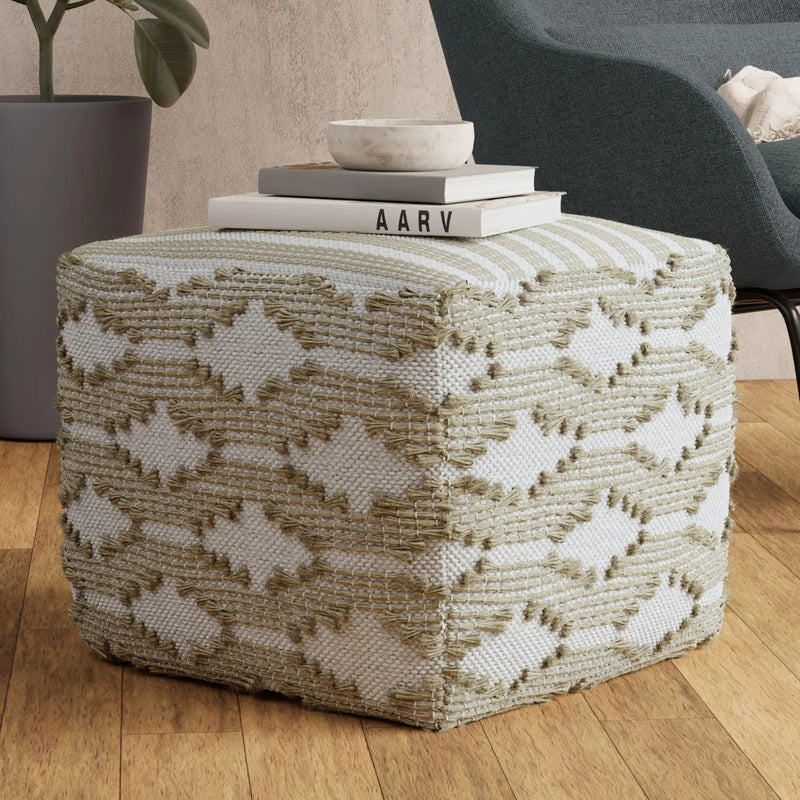 Rowan - Square Pouf Ottoman - Natural by HouseOfZazla