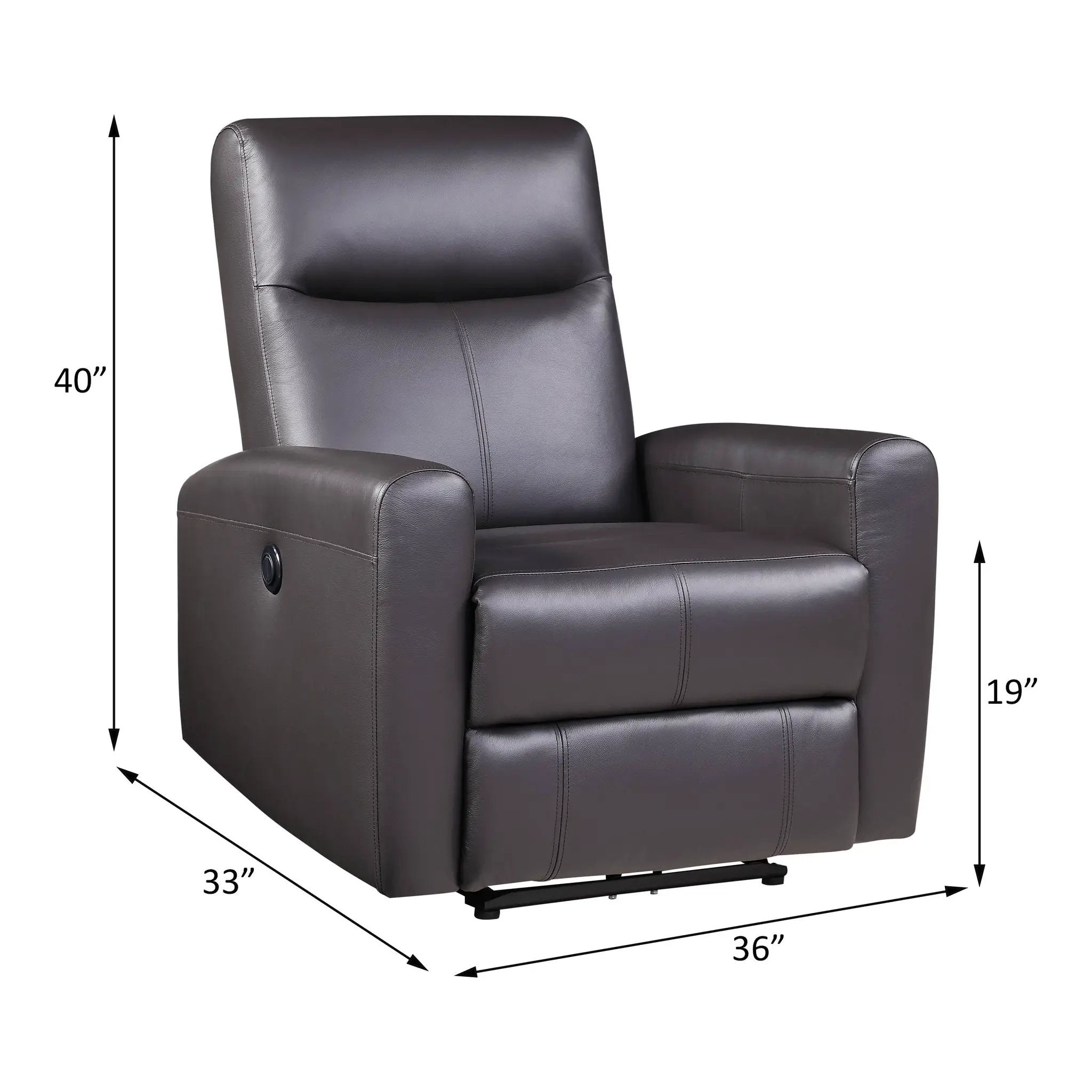 Blane - Top Grain Leather Match Power Motion Recliner - Brown by Unique Piece Furniture