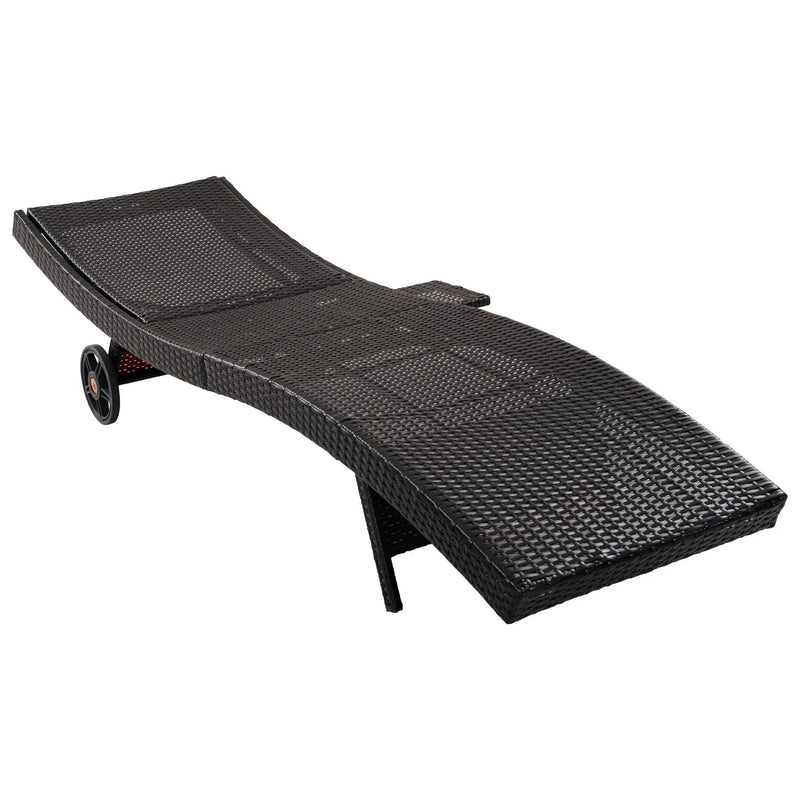 K&K 80'' Patio Wicker Chaise Lounge Chairs Set of 2 by HouseOfZazla