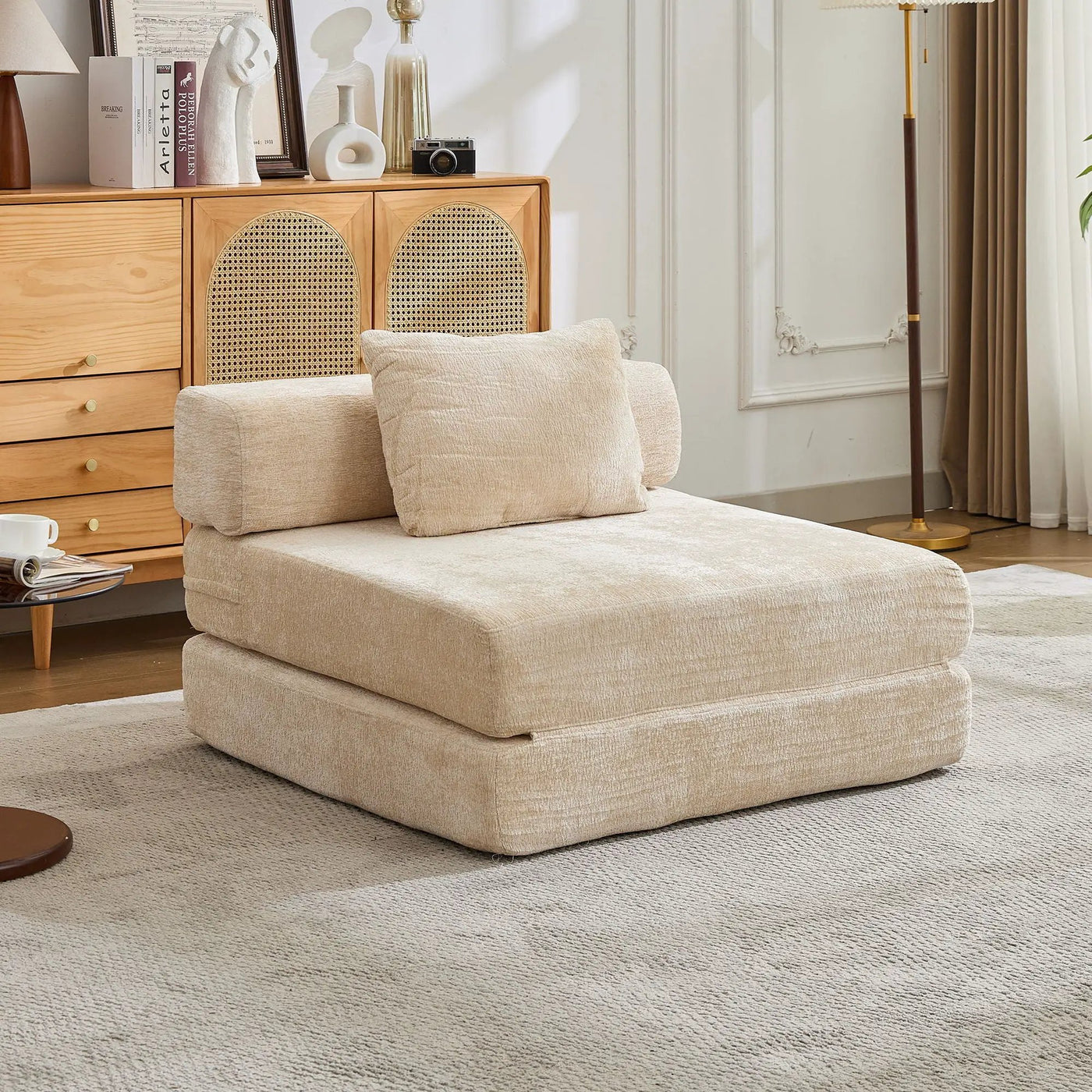 Convertible Floor Sofa Bed With Fixed Shape Frame For Living Room by Unique Piece Furniture