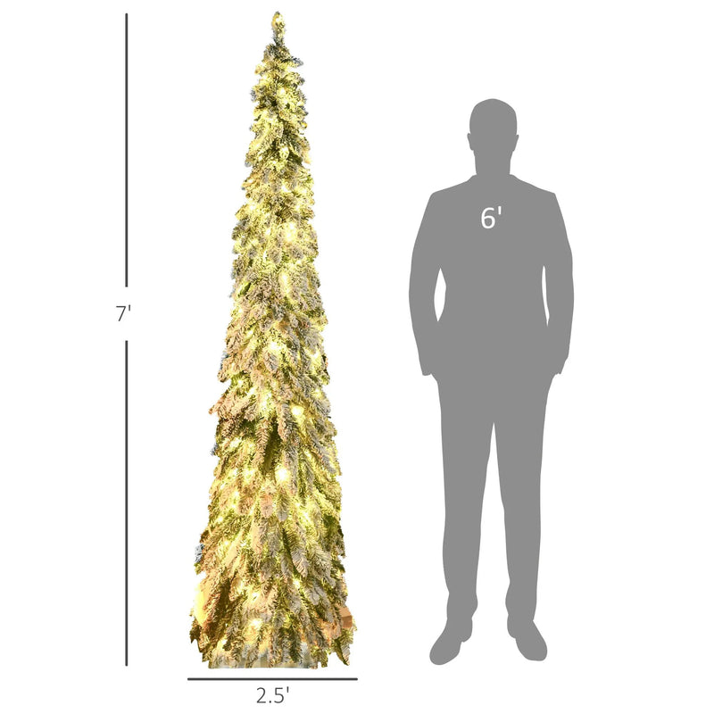 HOMCOM 7ft Tall Prelit Pencil Artificial Christmas Tree by HouseOfZazla