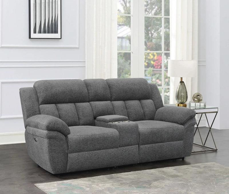 Bahrain Upholstered Power Loveseat Charcoal by Unique Piece Furniture