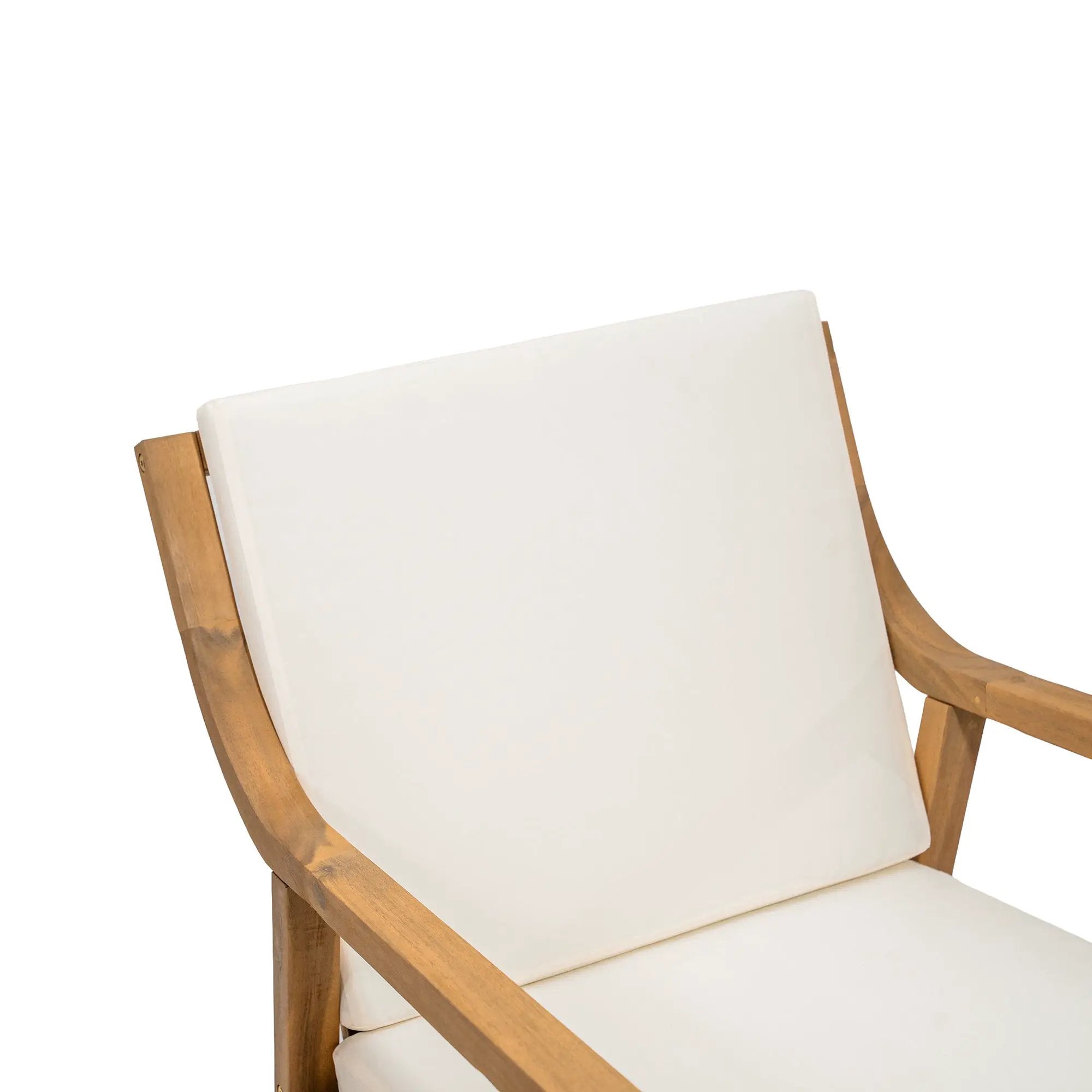 TREXM Patio Dining Chair Set of 2, Wood Outdoor Armchairs with Removable Cushions by HouseOfZazla