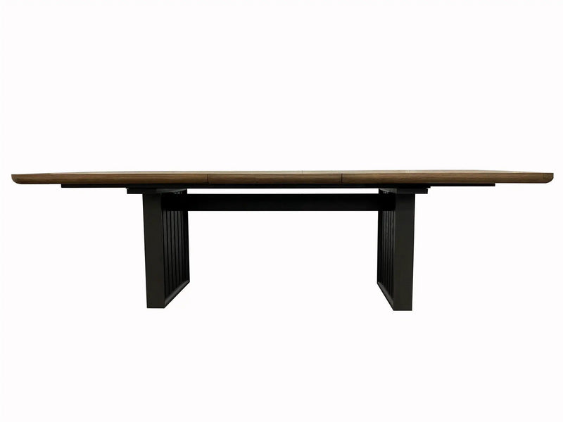 Double Pedestal Table Latte - Light Brown by Unique Piece Furniture