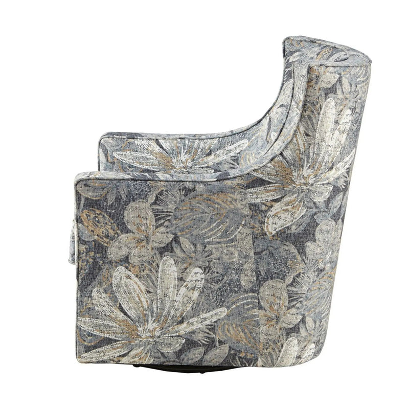 Swivel Glider Chair With Upholstery And Metal Base - Multicolor by HouseOfZazla