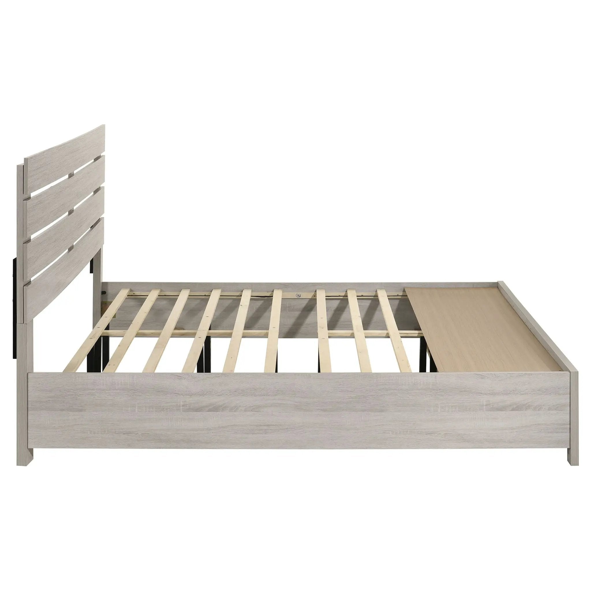 Brantford Wood Eastern King Storage Panel Bed Coastal White by Unique Piece Furniture