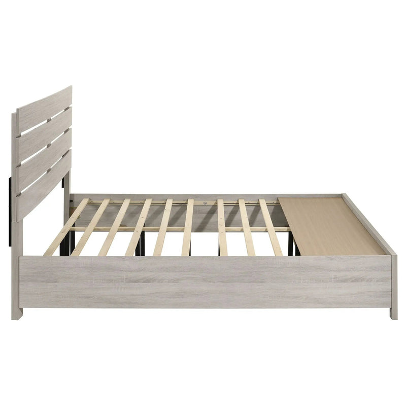 Brantford Wood Eastern King Storage Panel Bed Coastal White by Unique Piece Furniture