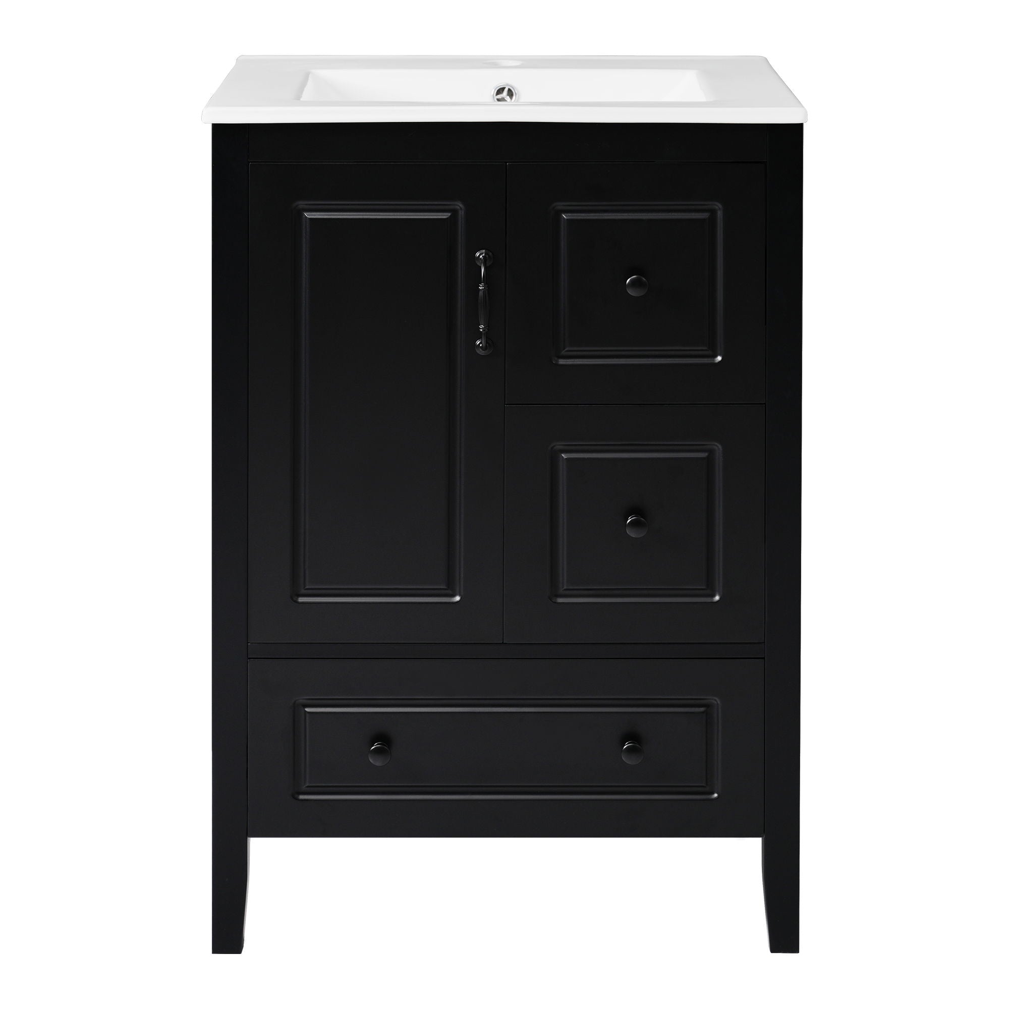 Retro Bathroom Vanity With Sink, Soft Closing Cabinet & Drawers by HouseOfZazla