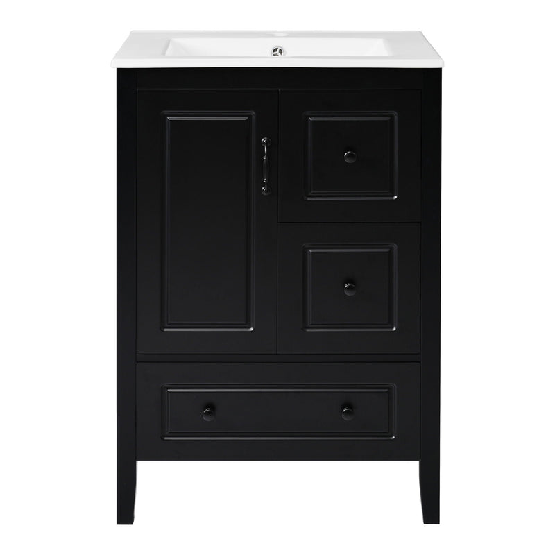 Retro Bathroom Vanity With Sink, Soft Closing Cabinet & Drawers by HouseOfZazla