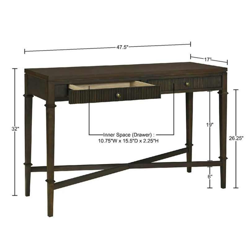 Fluted - 2 Drawer Storage Console Table - Brown by Unique Piece Furniture