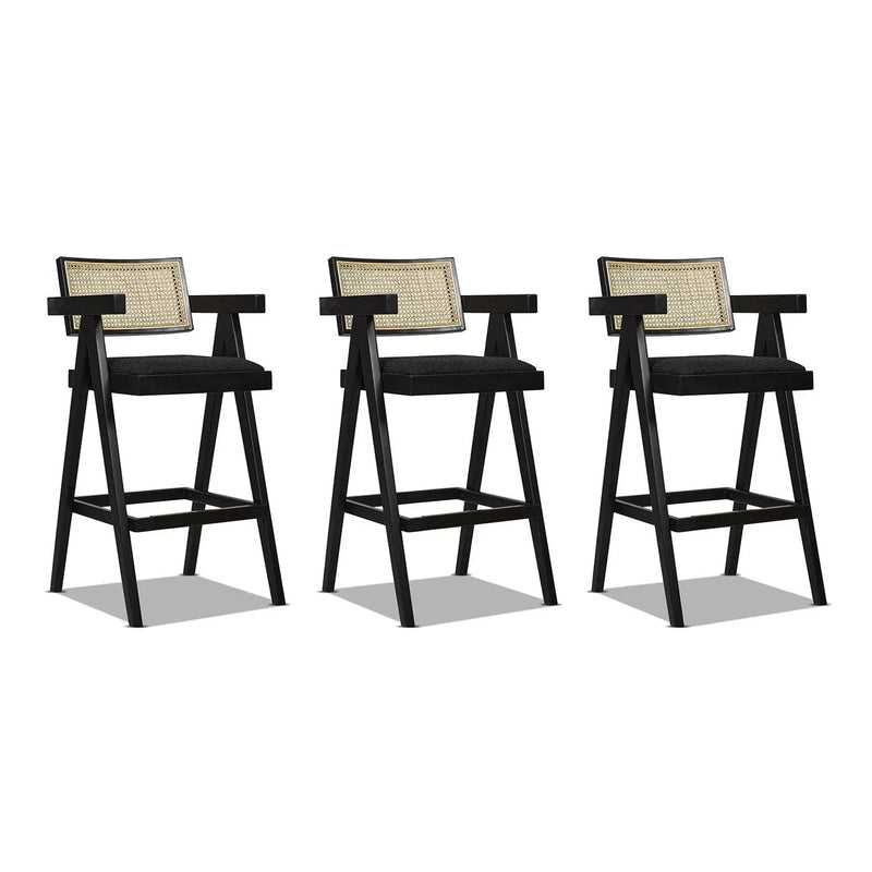 Milan - Modern Webbing Back Stool With Arms (Set of 3) by HouseOfZazla