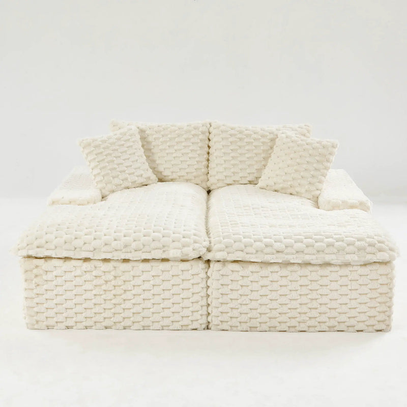 Double Chaise Lounge With Full Compressed Sponge by Unique Piece Furniture