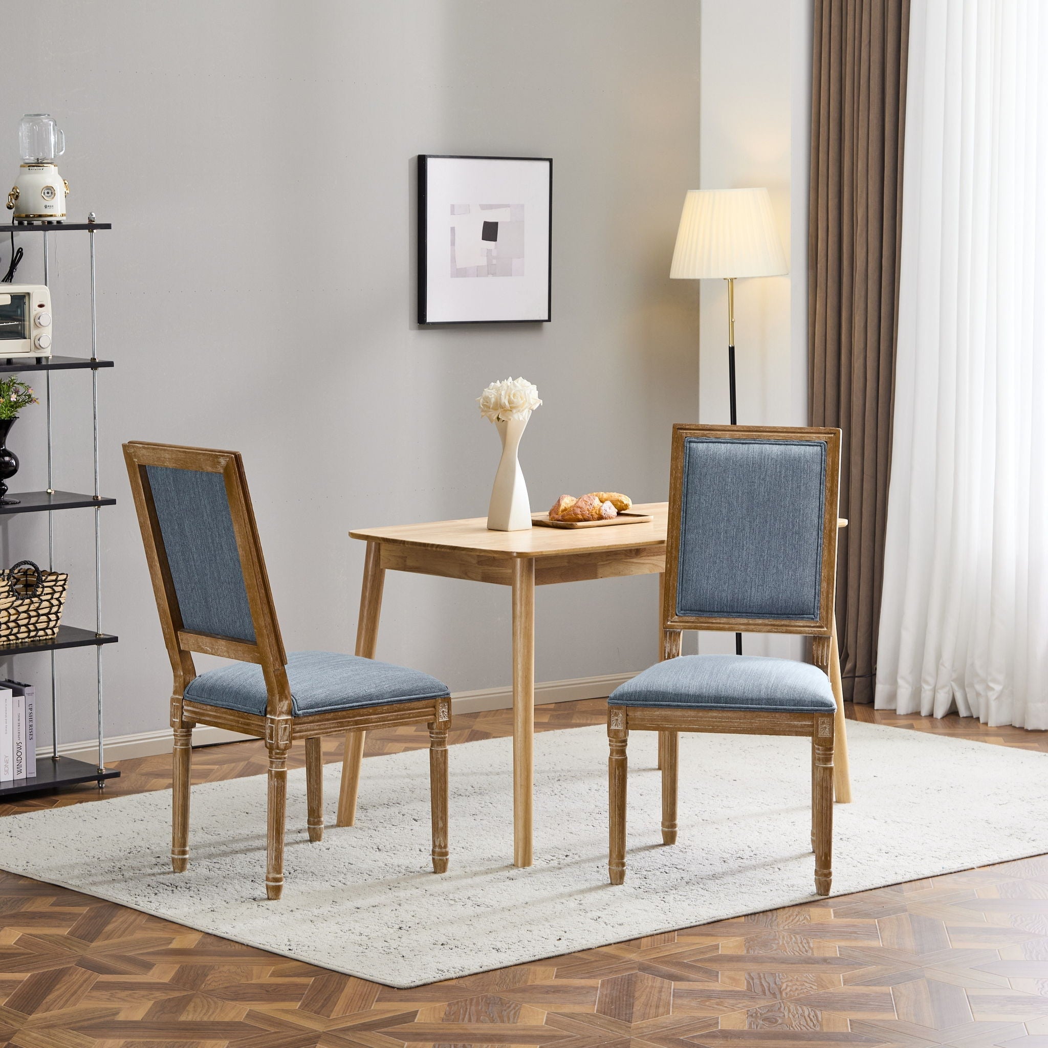 French Country Style Dining Chair With Upholstered Seating And Fluted Legs by HouseOfZazla