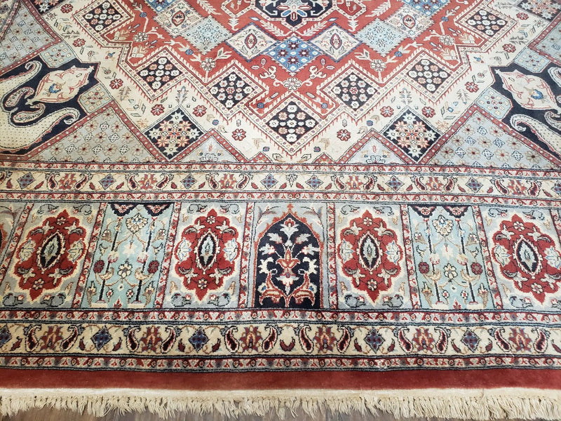 8 x11 Top Quality Veg Dye Turkish Carpet Decorative Handmade Geometric Area Rug by Jewel Rugs