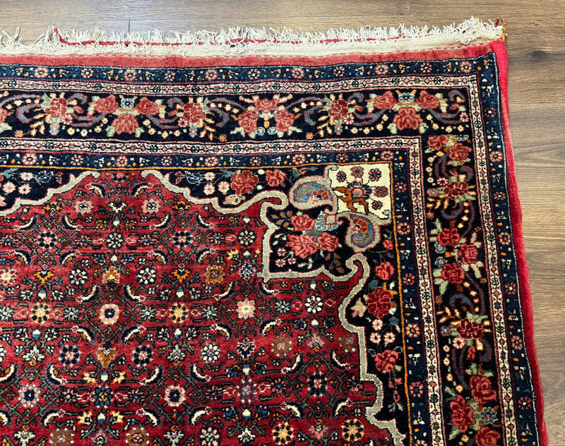Antique Persian Rug 5x7, Red, Fine 260 KPSI, Bidjar Carpet by Jewel Rugs