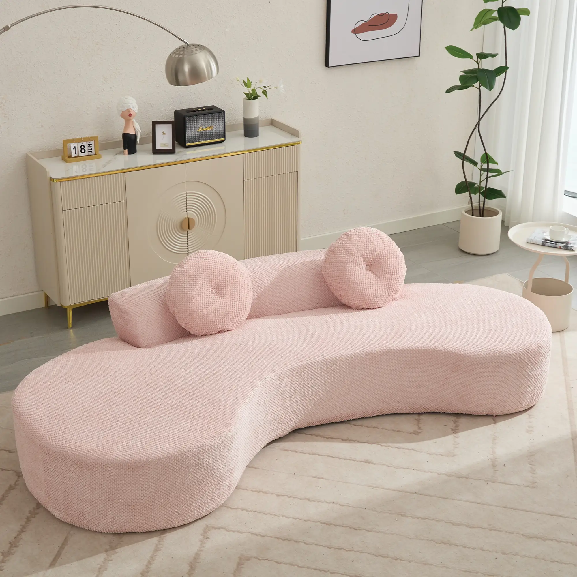 105.5'' Curved Sofa - Modern Minimalist Design by HouseOfZazla