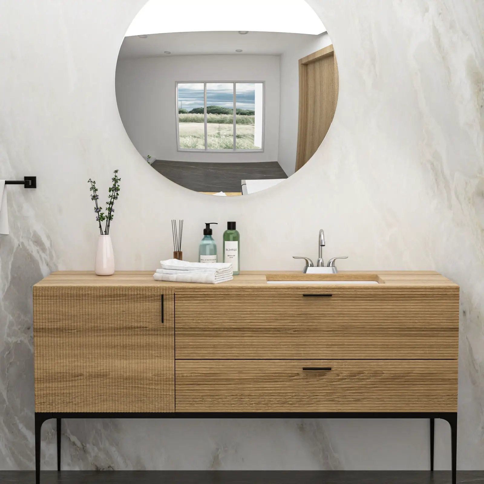Modern Ceramic Undermount Bathroom Sink With Overflow, High Quality by HouseOfZazla