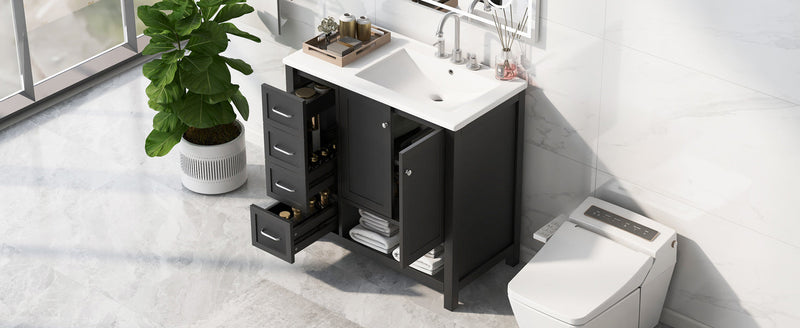 36" Bathroom Vanity with Sink Top and Storage Cabinet by HouseOfZazla