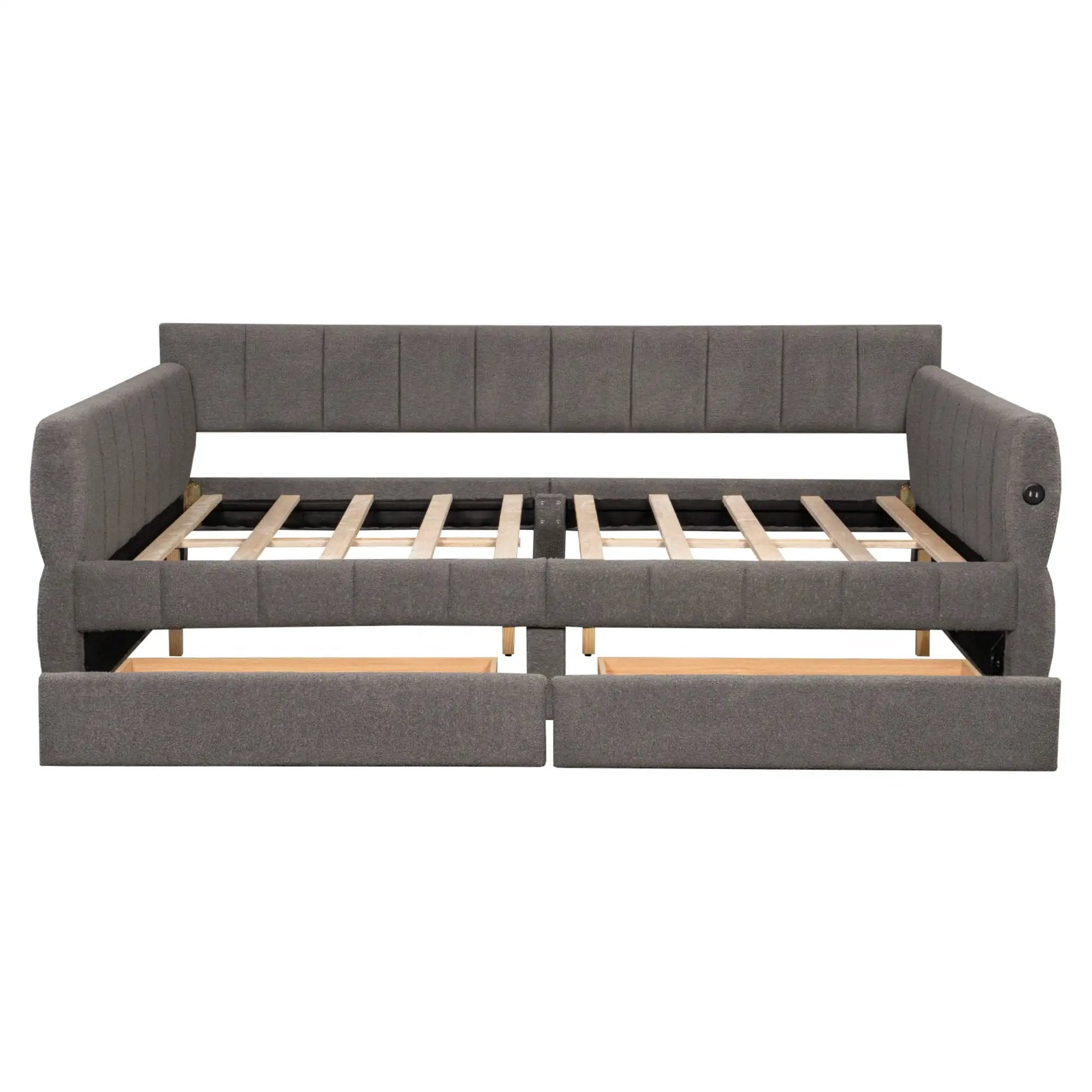 Upholstered Platform Bed With USB Charging