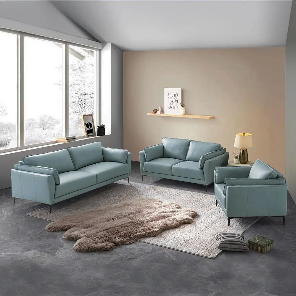 Mesut - Loveseat - Sage Green Top Grain Leather & Black by Unique Piece Furniture