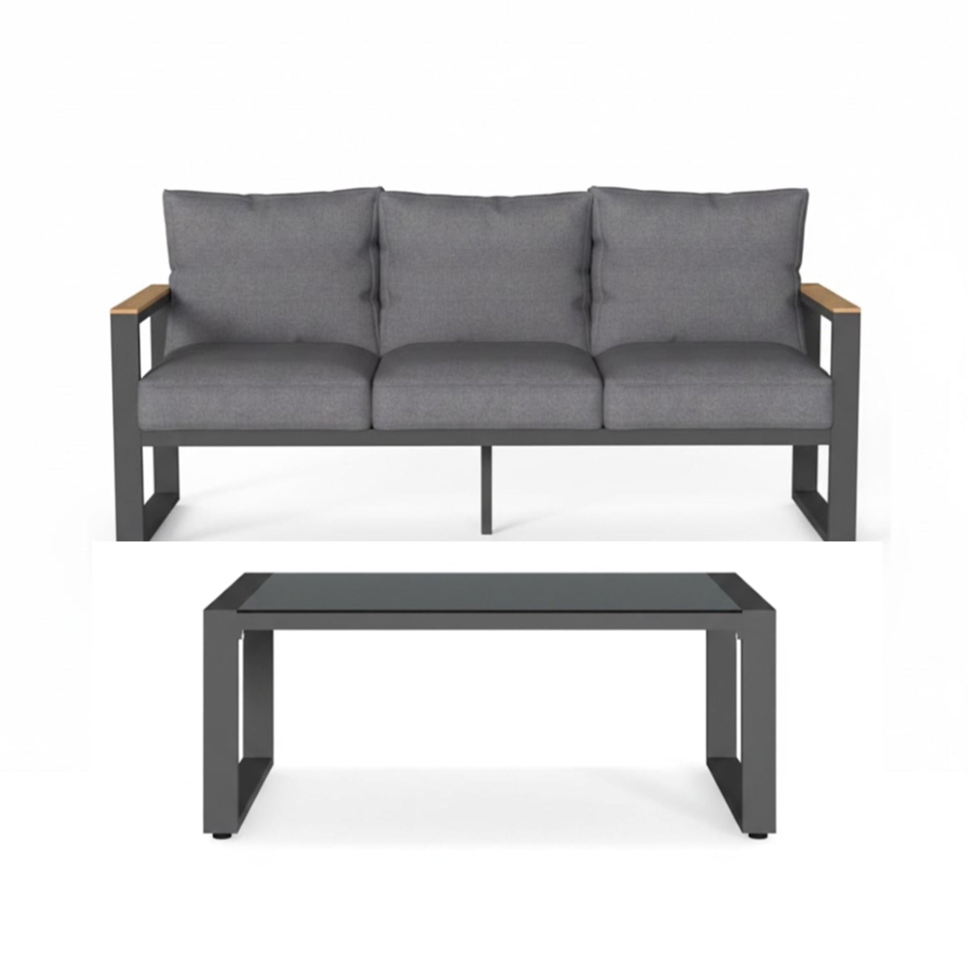 Modern Outdoor Sofa Set With Coffee Table by HouseOfZazla