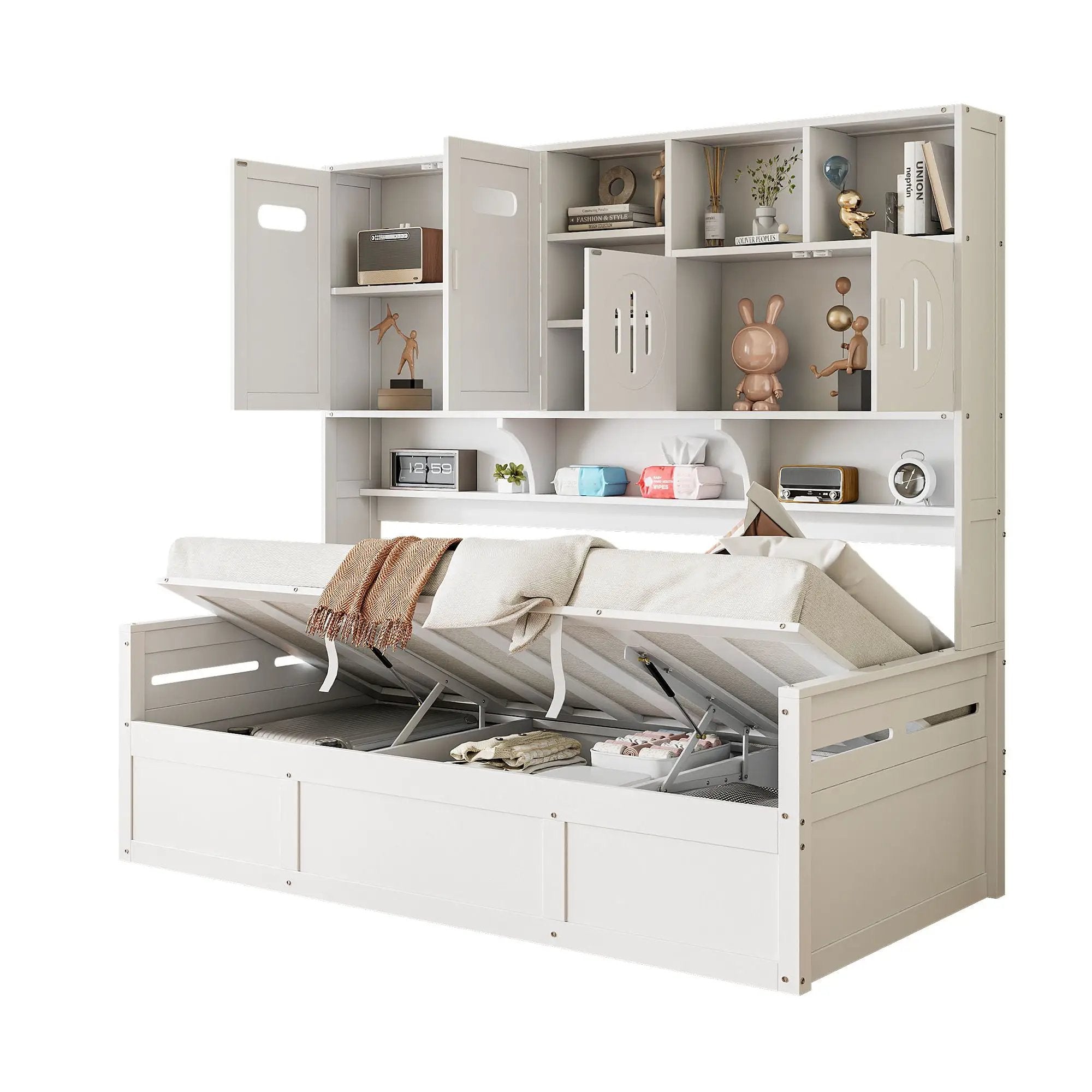 Daybed With All-In-One Cabinet And Shelf by HouseOfZazla