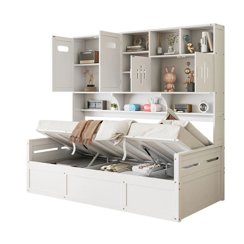 Daybed With All-In-One Cabinet And Shelf by HouseOfZazla