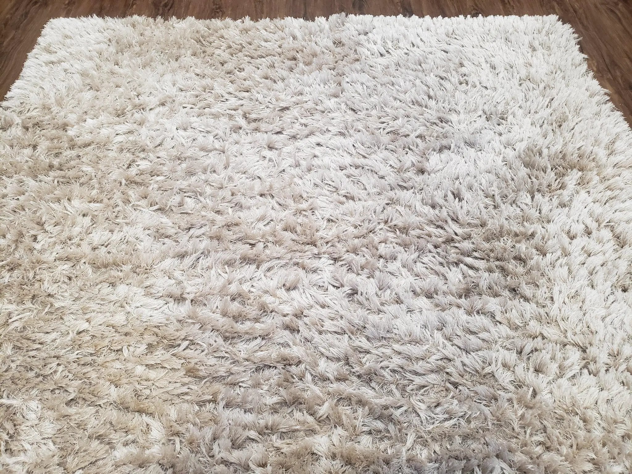 Ivory Shag Rug 6x7, Flokati Carpet, Shaggy Soft Plush Pile Area Rug, Modern Contemporary by Jewel Rugs