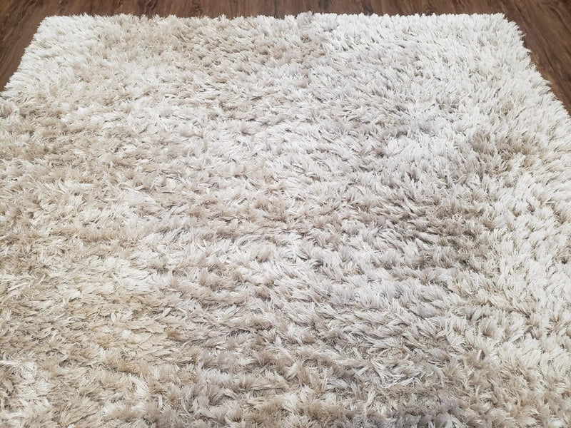 Ivory Shag Rug 6x7, Flokati Carpet, Shaggy Soft Plush Pile Area Rug, Modern Contemporary by Jewel Rugs