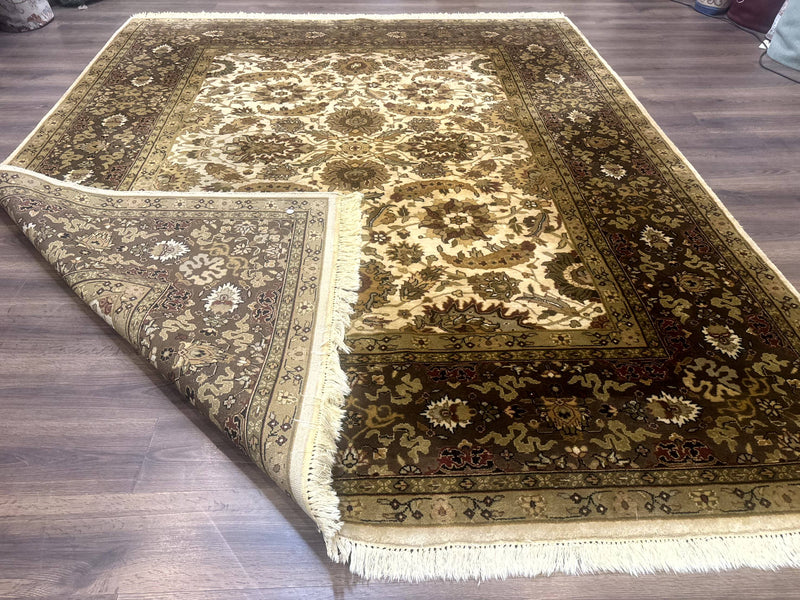 Indo Persian Mahal Rug 8x10, Floral Traditional Wool Oriental Carpet by Jewel Rugs
