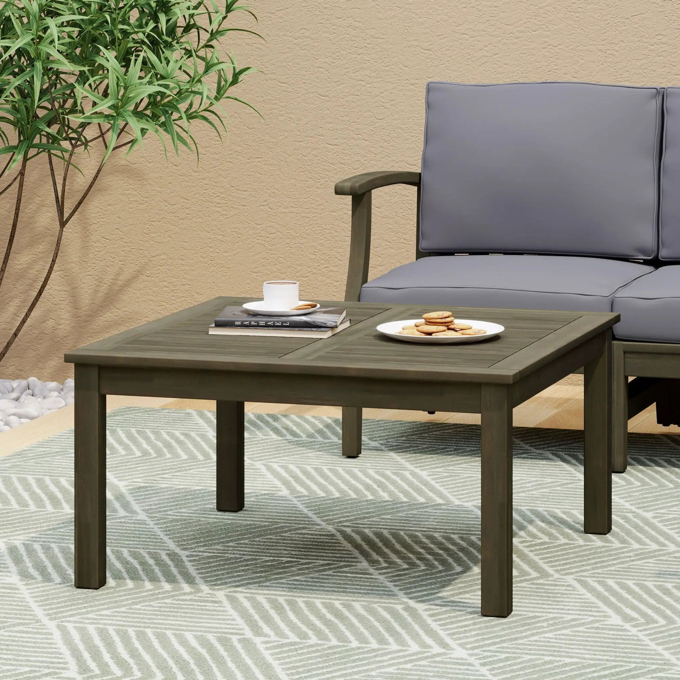 Perla Rustic Square Coffee Table with Block Legs by HouseOfZazla