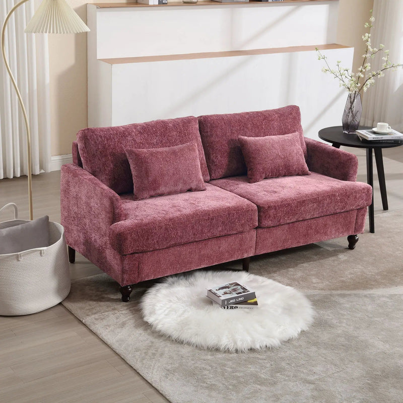 Mid Century Modern Fabric Loveseat Sofa, 2 Seat Upholstered Couch by Unique Piece Furniture