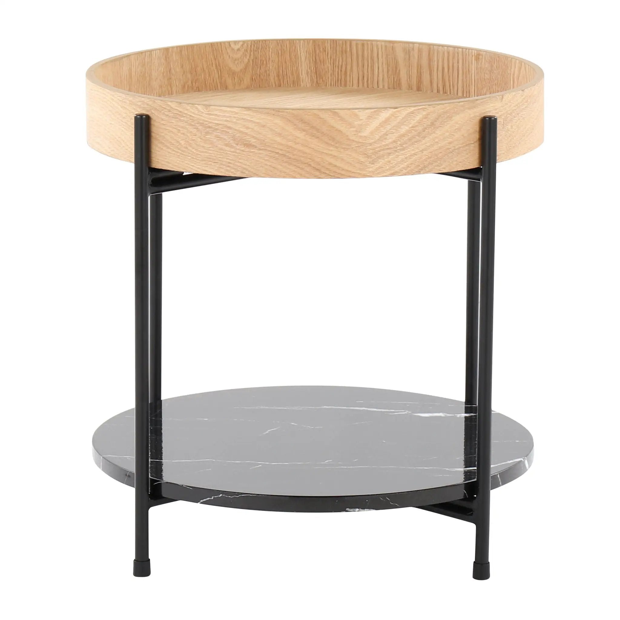 Daniella - Contemporary End Table - Black / Natural by HouseOfZazla