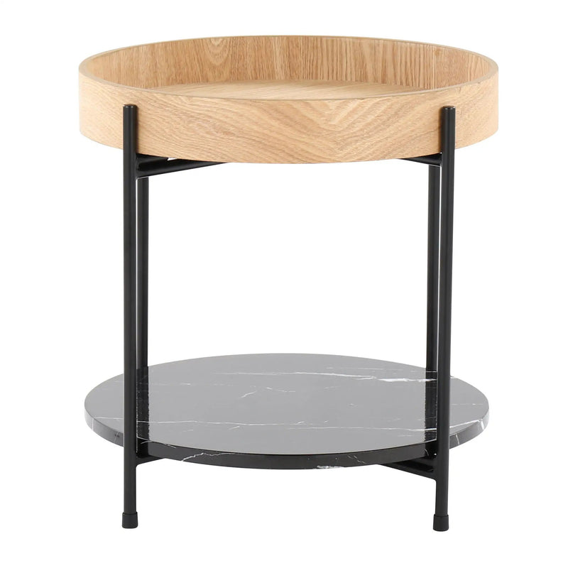 Daniella - Contemporary End Table - Black / Natural by HouseOfZazla