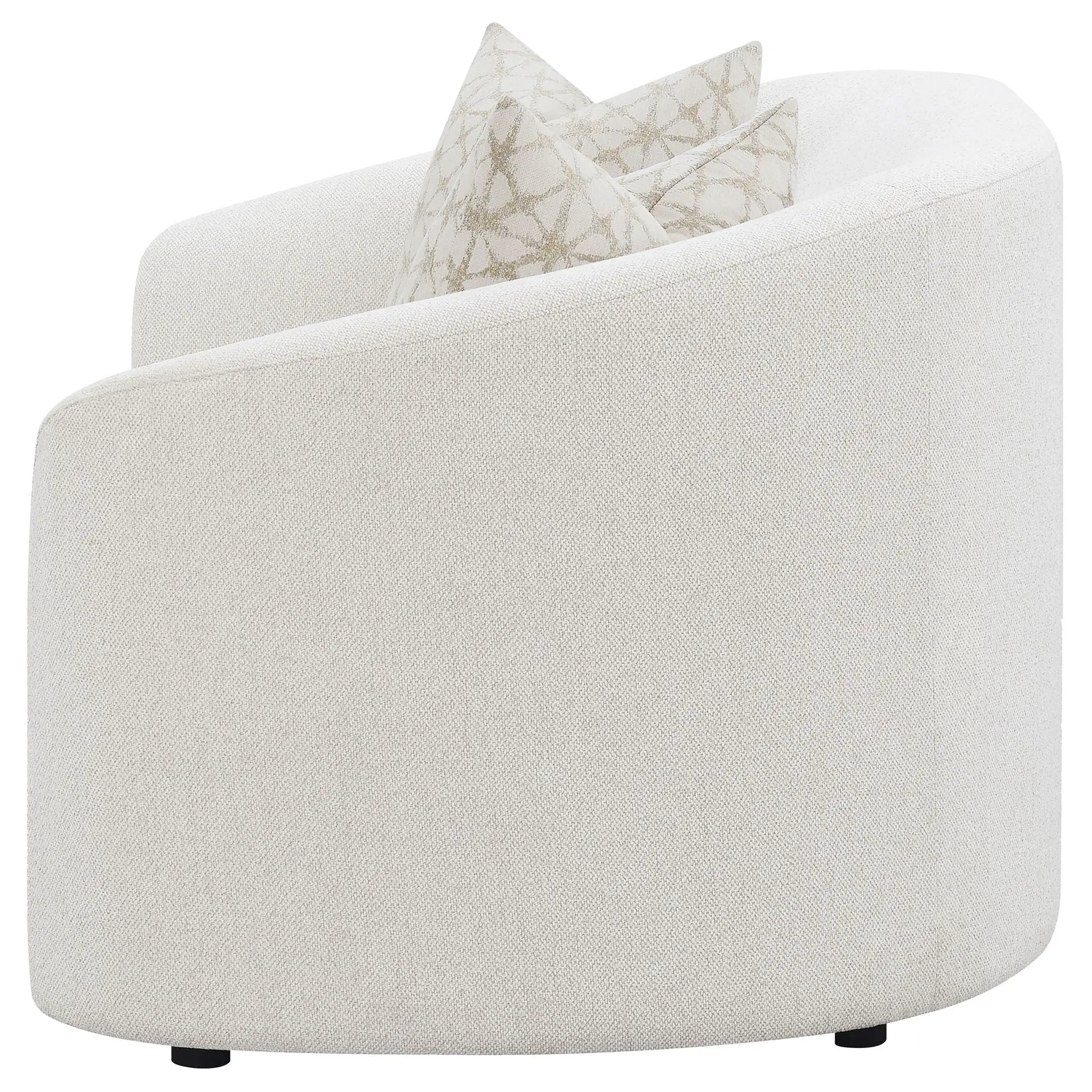 Rory - Sloped Arms Loveseat With Pillows - White