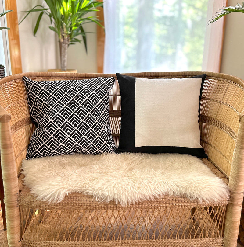 Black + White Squares Sadza Pillow, photo 2 of 3