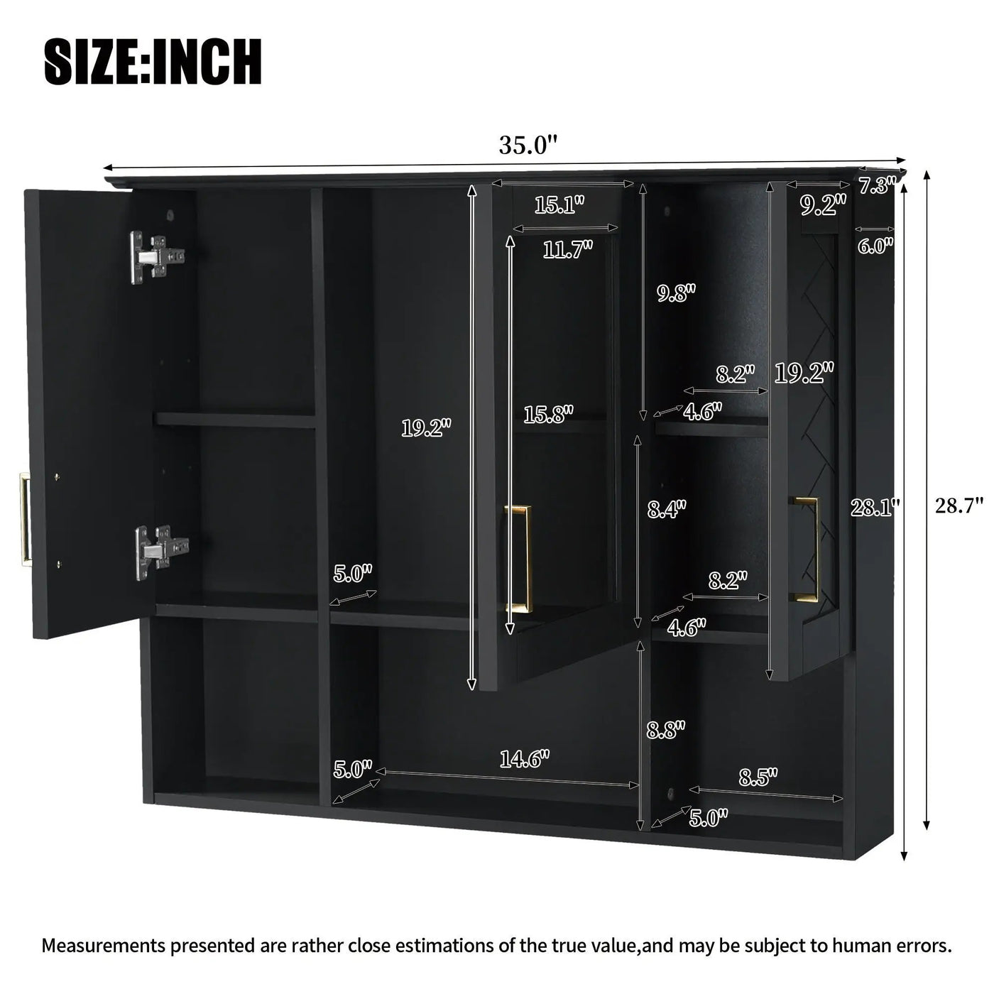 Modern Wall Mounted Medicine Cabinet with Adjustable Shelves and Soft Close Doors by HouseOfZazla