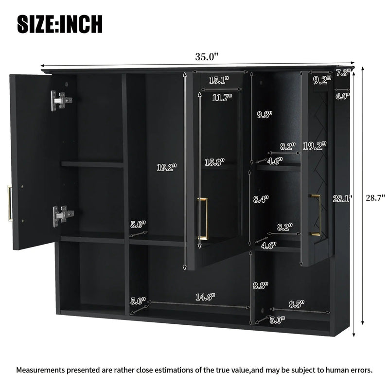 Modern Wall Mounted Medicine Cabinet with Adjustable Shelves and Soft Close Doors by HouseOfZazla