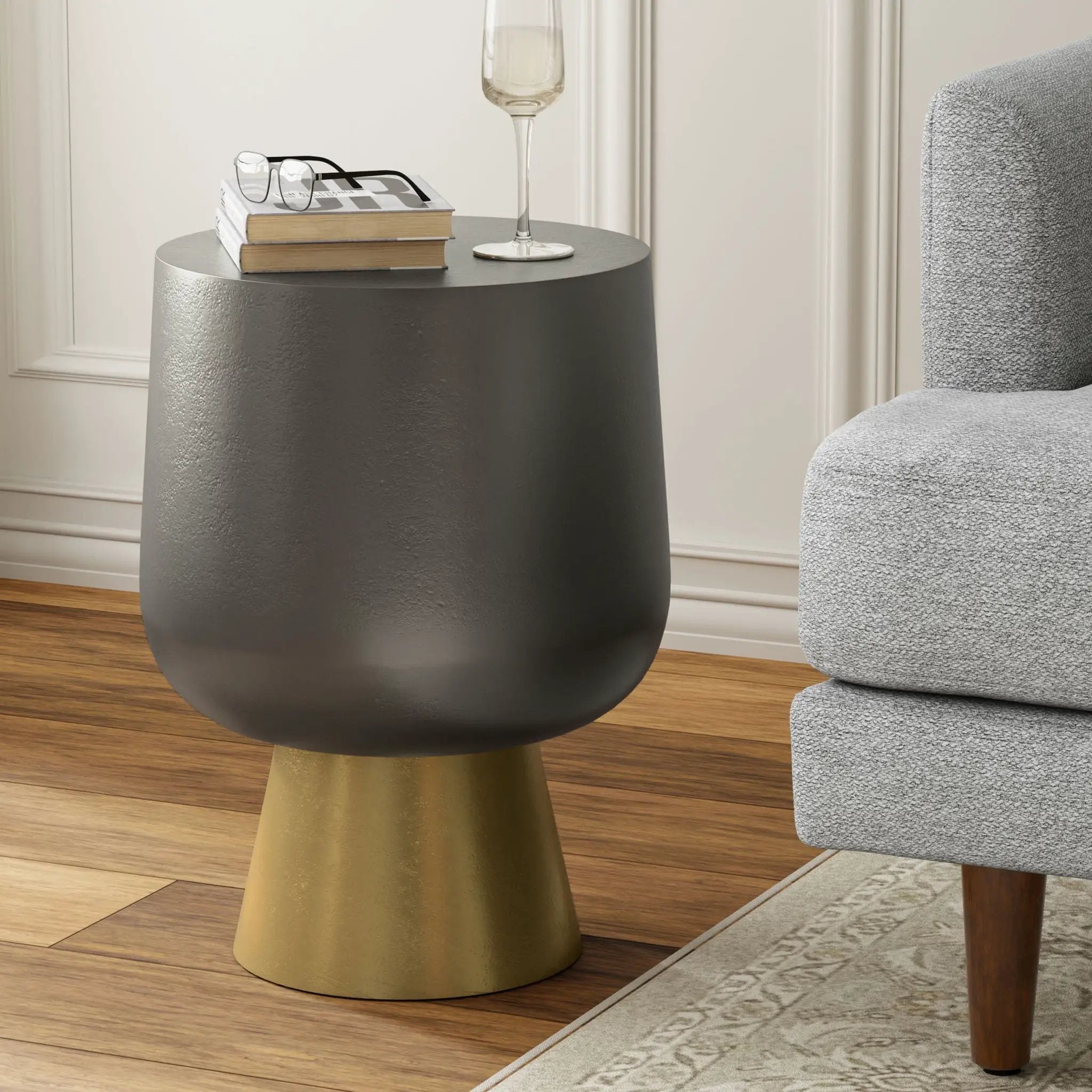 Anthony - Cast Aluminum Side Table - Bronze by Unique Piece Furniture