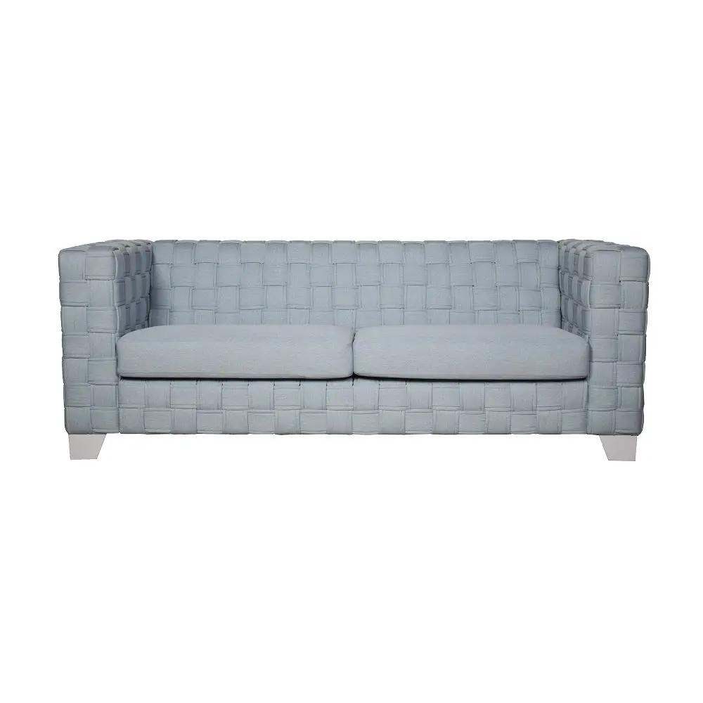 Saree - Sofa - Light Teal Chenille & White by Unique Piece Furniture