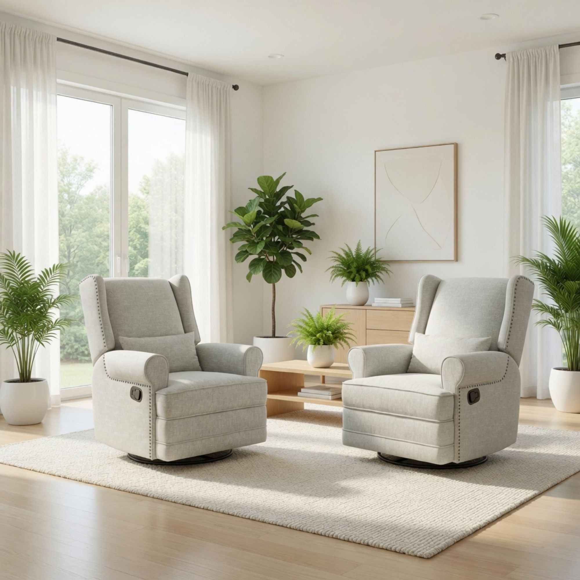 Extra Wide Swivel Recliner Glider Chair With Footrest by HouseOfZazla