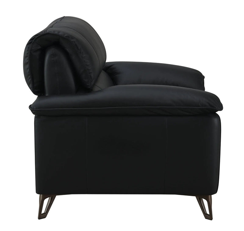 Eilene - Top Grain Leather Loveseat - Black by Unique Piece Furniture