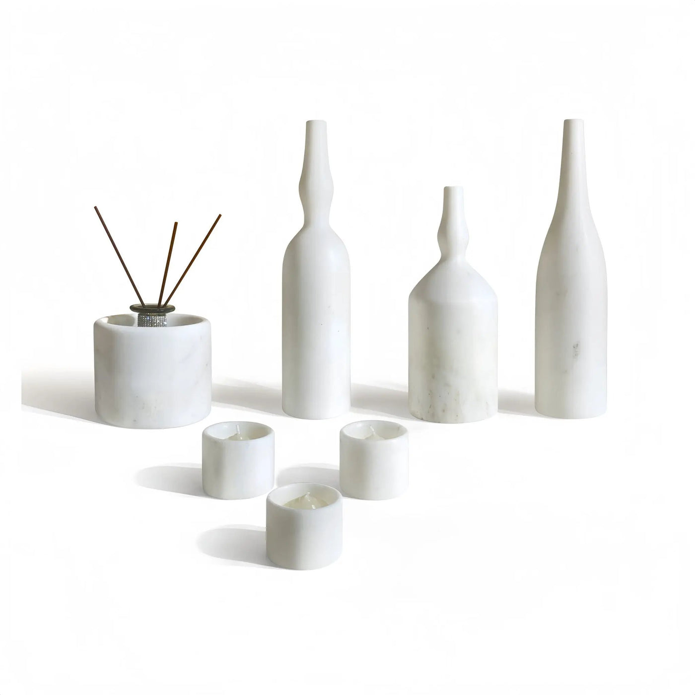 7 Pieces Luxury Natural Marble Living Room Accessories Set by HouseOfZazla