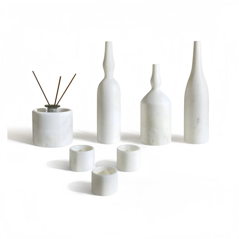 7 Pieces Luxury Natural Marble Living Room Accessories Set by HouseOfZazla