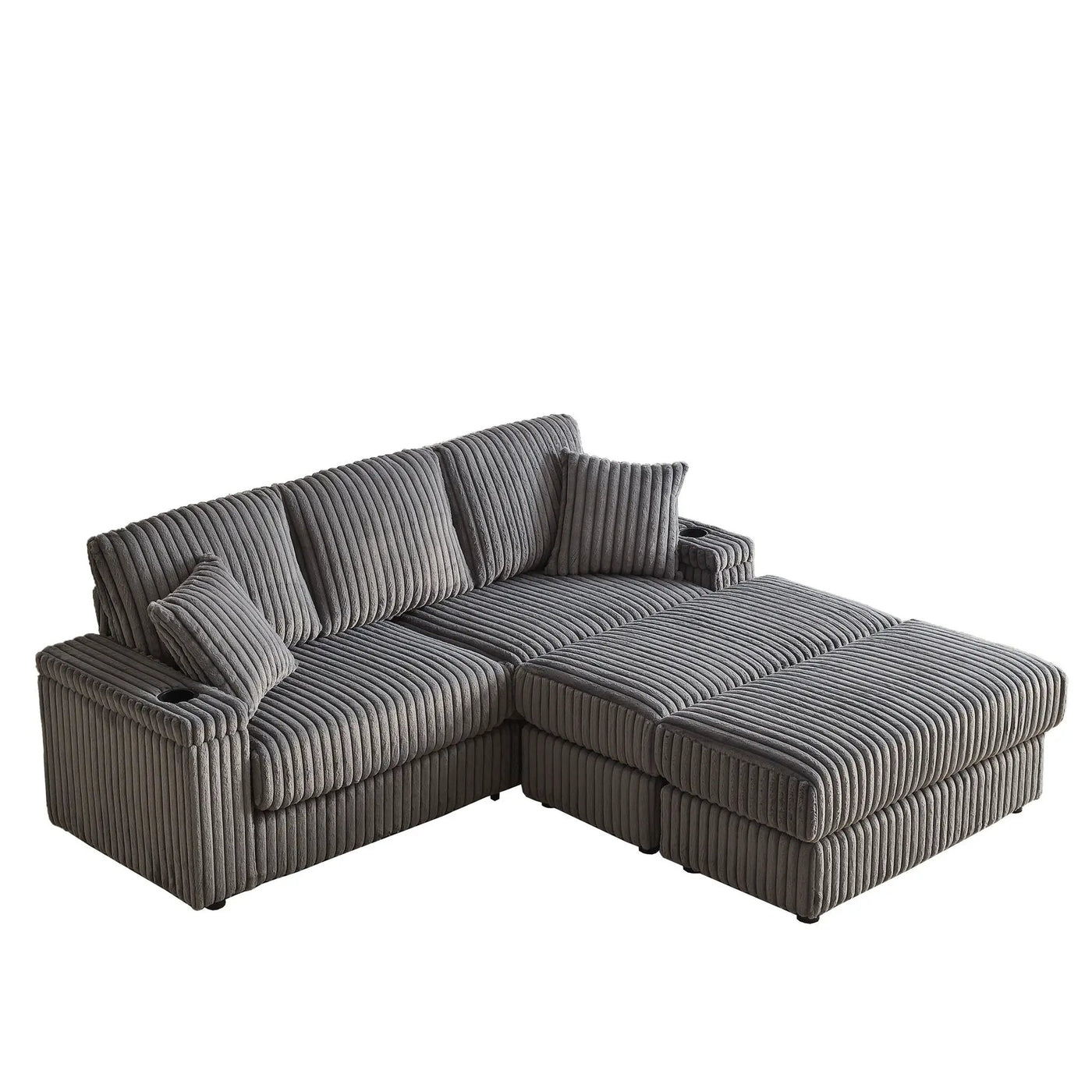 3 Seater Sofa With 2 Ottomans For Living Room by HouseOfZazla
